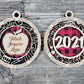 #HC5 Red Gingham Pattern Christmas Ornament Backing Sticker