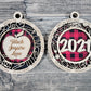 #HC6 Red Snow Christmas Ornament Backing Sticker