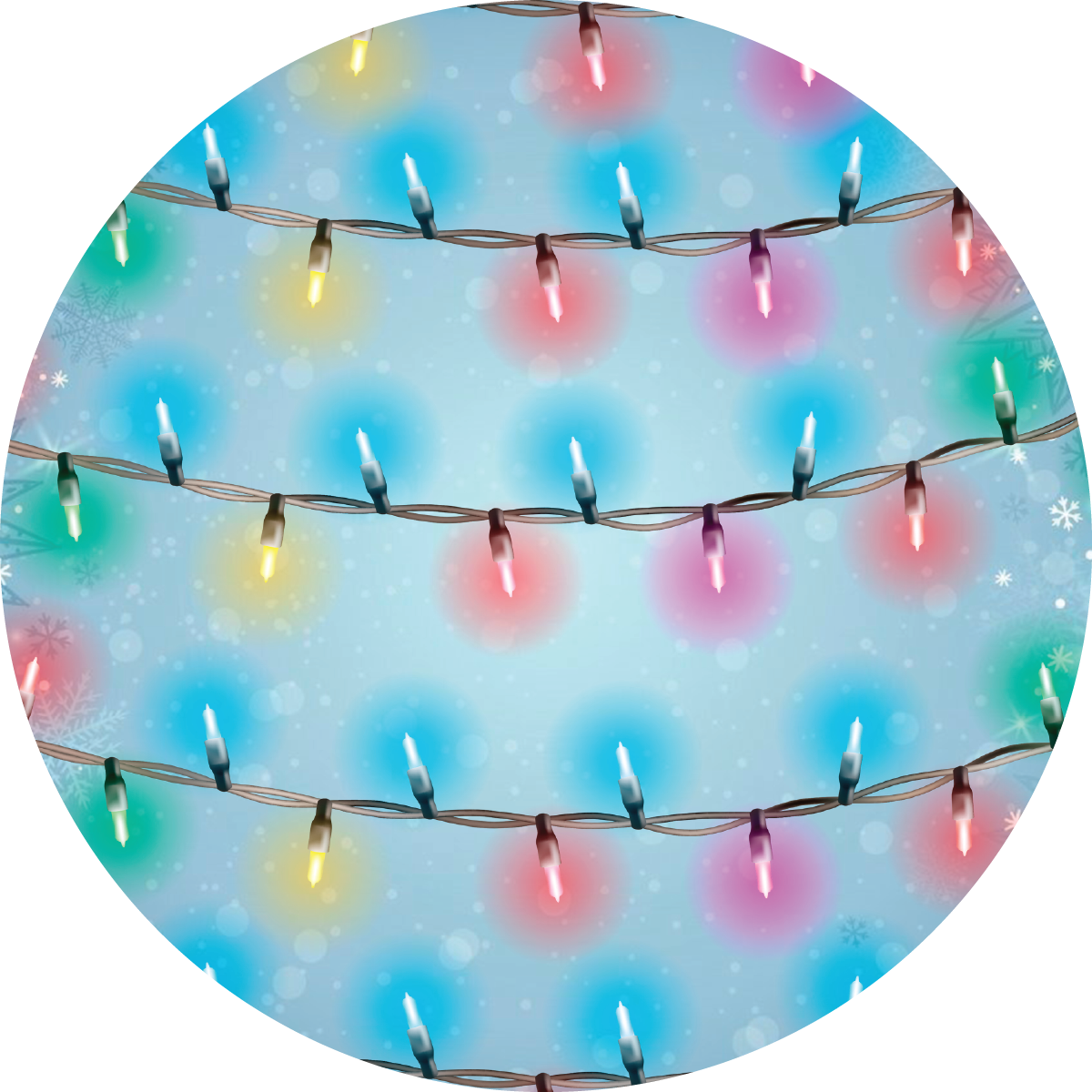 #2 Christmas Lights Christmas Ornament Backing Sticker