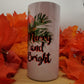 Merry and Bright Christmas 16 Ounce Insulated Skinny Tumbler with Metal Straw & Personalization Option