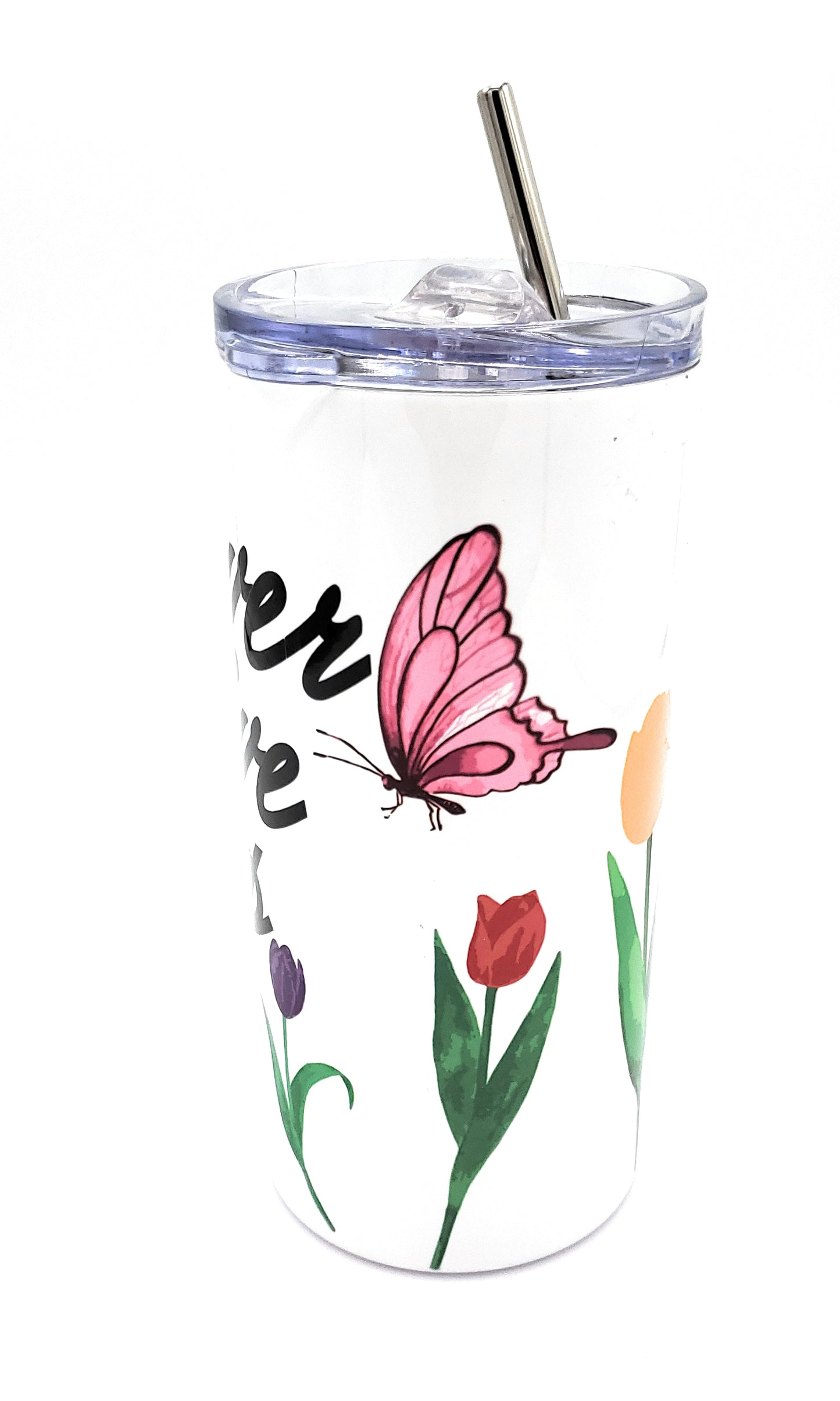 Limited Edition*** Never Give Up 16 Ounce Insulated Skinny Tumbler with Metal Straw & Personalization Option