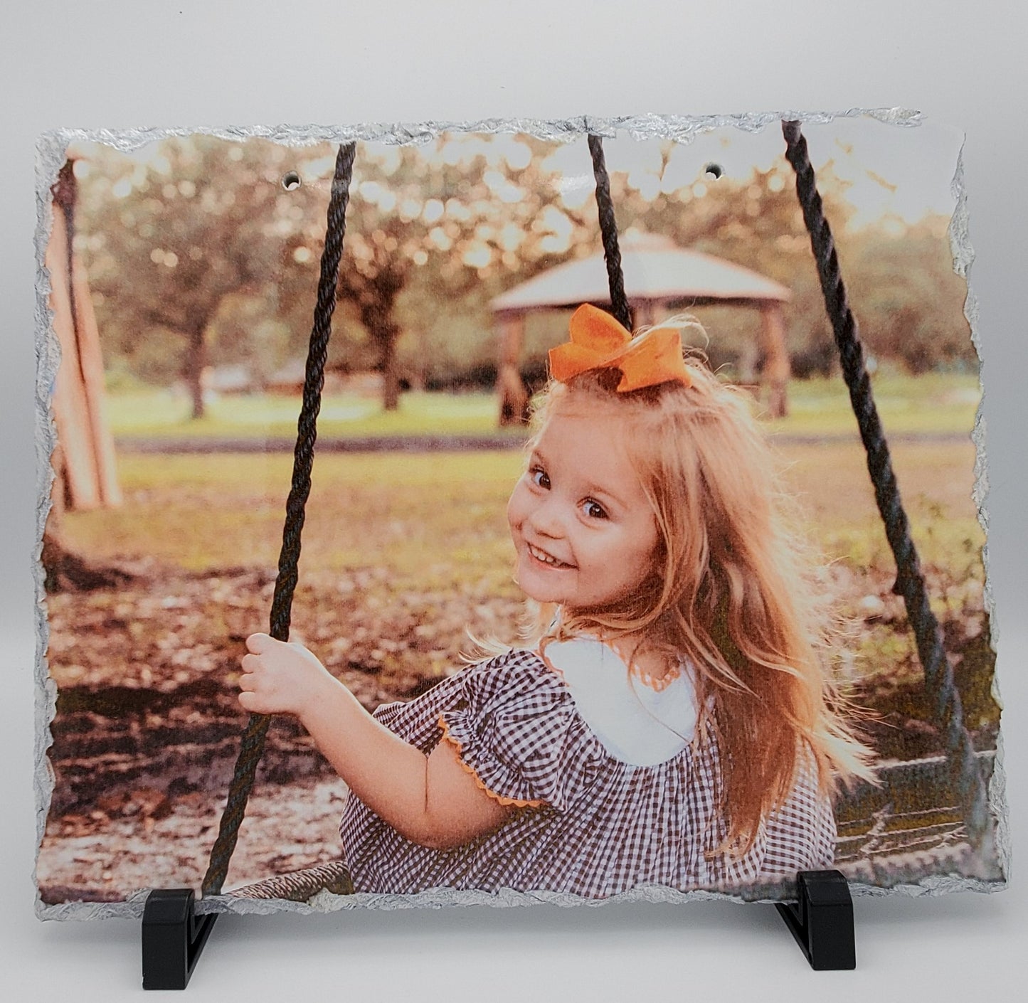 Slate Photo Frame - Personalized & Custom Solid Slate Photo Slab with you Perfect Photo pressed onto it. Perfect Christmas Gift