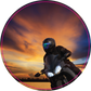 #47 Sunset Biker Christmas Ornament Backing Sticker