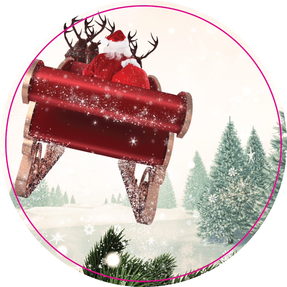 #66 Santa's Gone Christmas Ornament Backing Sticker - Supply for Making Custom Ornaments