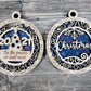 #HC9B Night Sky Snowflake with Boarder Christmas Ornament Backing Sticker