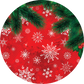 #3 Red Wreath Christmas Ornament Backing Sticker
