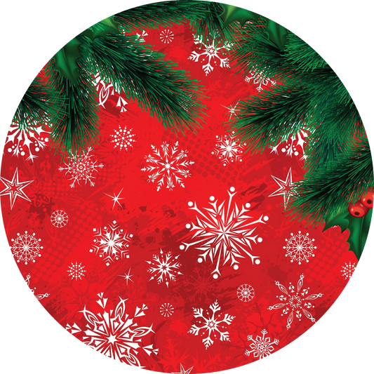 #3 Red Wreath Christmas Ornament Backing Sticker