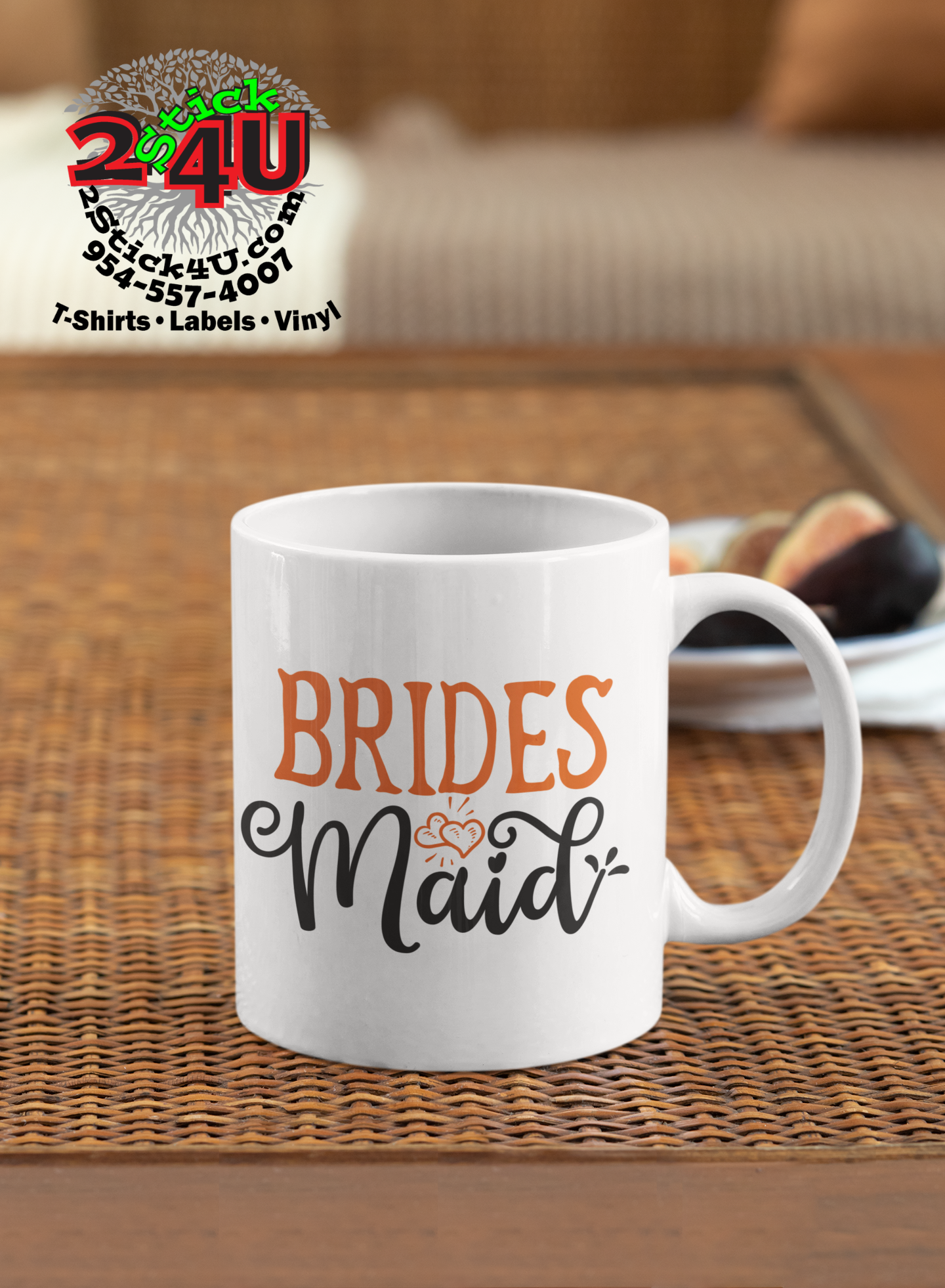Wedding - Brides Maid Coffee Mug - Home of Buy 3, Get 1 Free. Long Lasting Custom Designed Coffee Mugs for Business and Pleasure. Perfect for Christmas, Housewarming, Wedding Party gifts