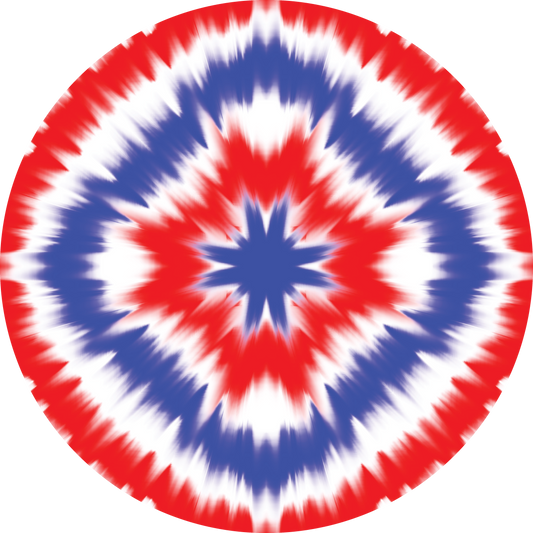#33 American Tye Dye Christmas Ornament Backing Sticker