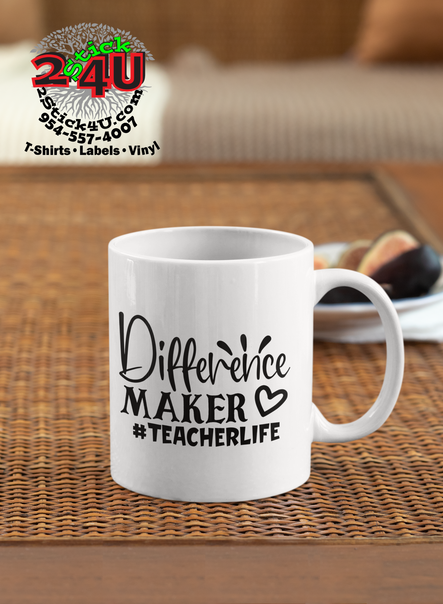 Teacher Life  - Difference Maker Coffee Mug - Home of Buy 3, Get 1 Free. Long Lasting Custom Designed Coffee Mugs for Business and Pleasure. Perfect for Christmas, Housewarming, Wedding Party gifts