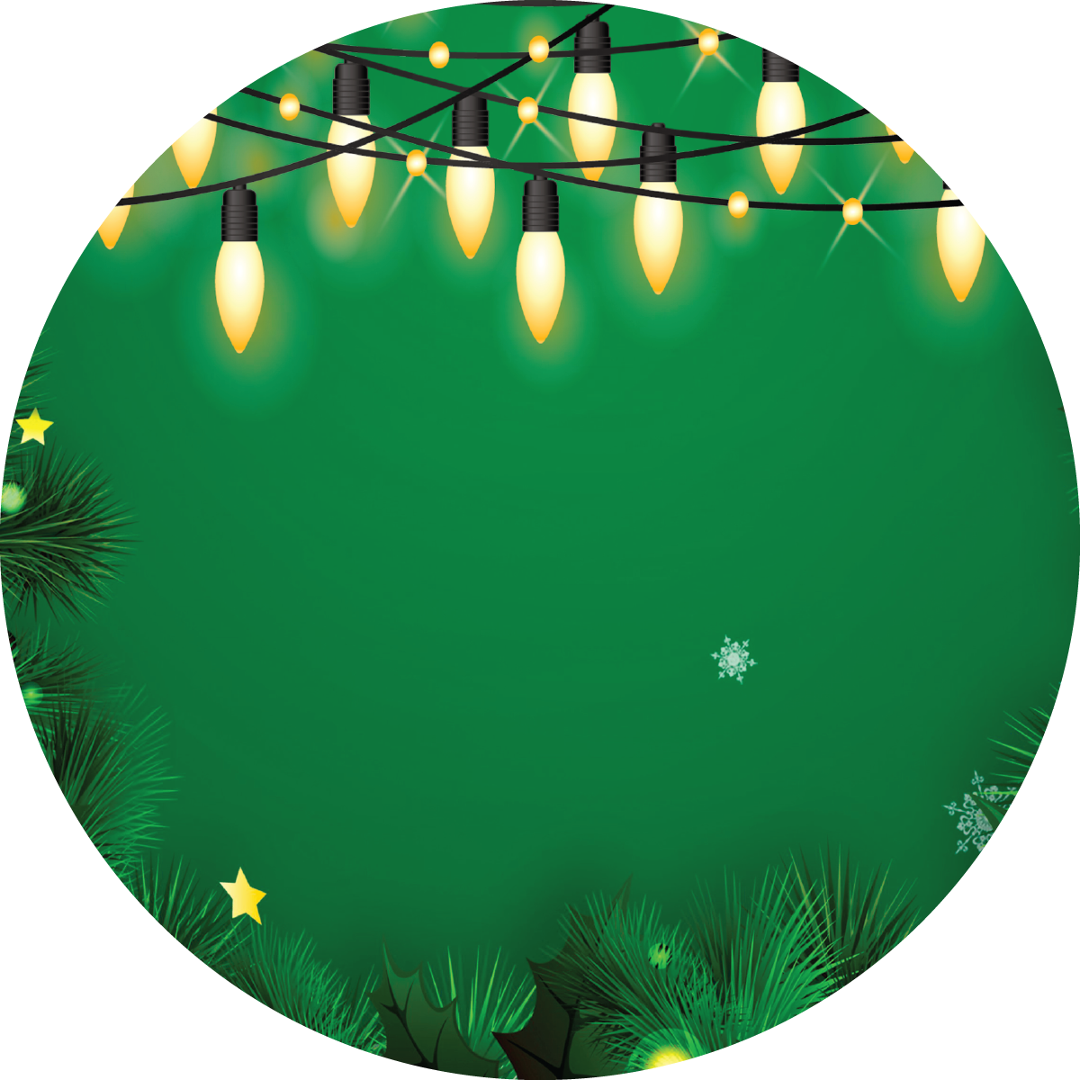 #4 Green Lights Christmas Ornament Backing Sticker