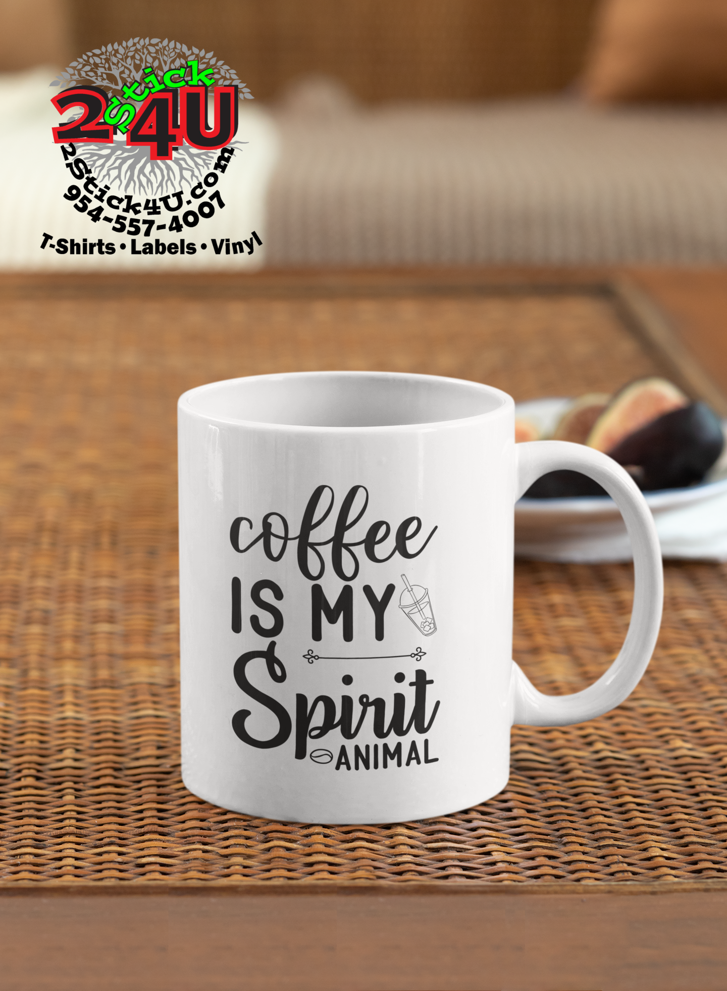 Coffee Is My Spirit Animal Coffee Mug - Home of Buy 3, Get 1 Free. Long Lasting Custom Designed Coffee Mugs for Business and Pleasure. Perfect for Christmas, Housewarming, Wedding Party gifts
