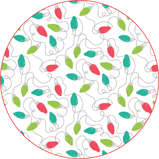 #9 White Lights Christmas Ornament Backing Sticker - Supply for Making Custom Ornaments