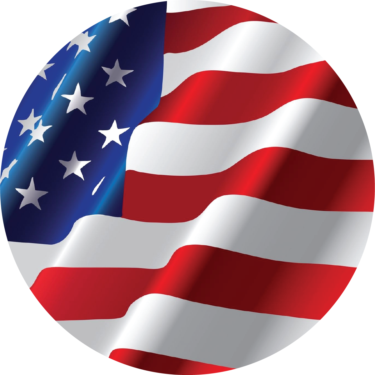 #10 American Flag Christmas Ornament Backing Sticker