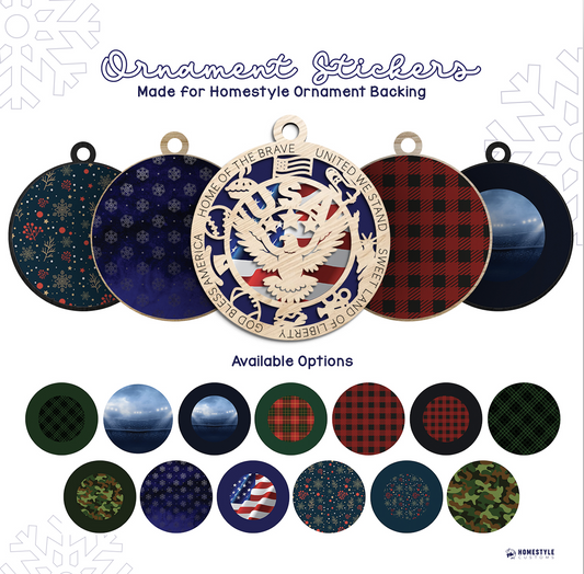 SAMPLE PACK - 20 Stickers -  Christmas Ornament Backing Sticker - Supply for Making Custom Ornaments