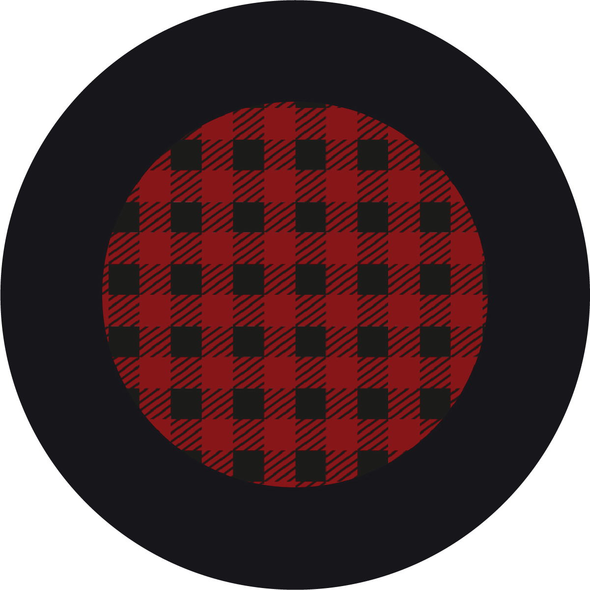 #HC5B Red Gingham with Boarder Pattern with Boarder Christmas Ornament Backing Sticker