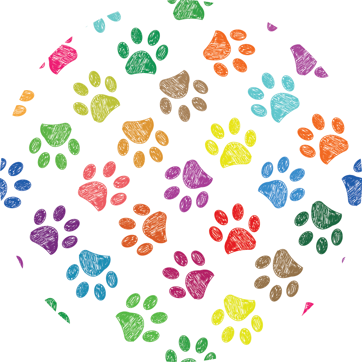 #73 Multi Color Paw Light Christmas Ornament Backing Sticker - Supply for Making Custom Ornaments