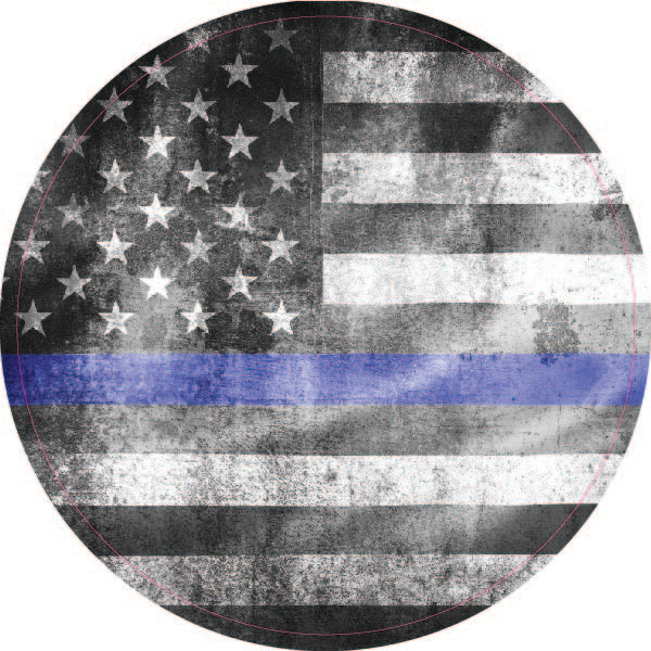 #76 Weathered Blue Line Christmas Ornament Backing Sticker - Supply for Making Custom Ornaments
