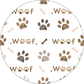 #75 Woof Christmas Ornament Backing Sticker - Supply for Making Custom Ornaments