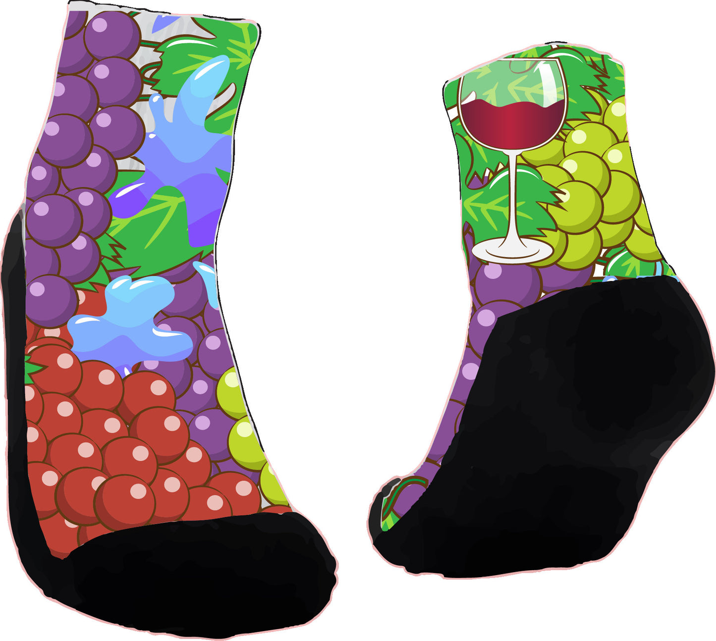 Wine Now Custom Socks, Can be personalized and created for you, customized socks perfect as a holiday gift or birthday gift. Athletic Crew
