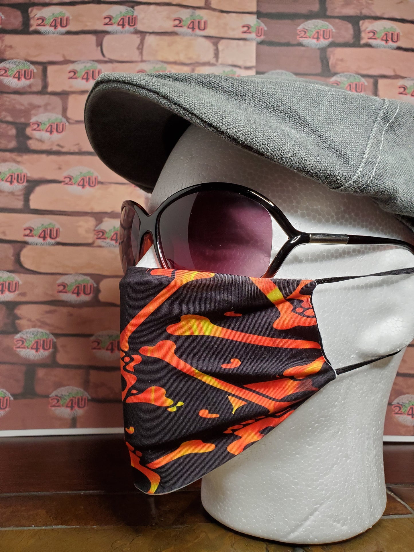 Fire Skull Face Cover, Carbon Filter, Adjustable Ear Clips, 2 Layer Mask, Breathable & Washable, Personalized Available, Coffee Mug Option
