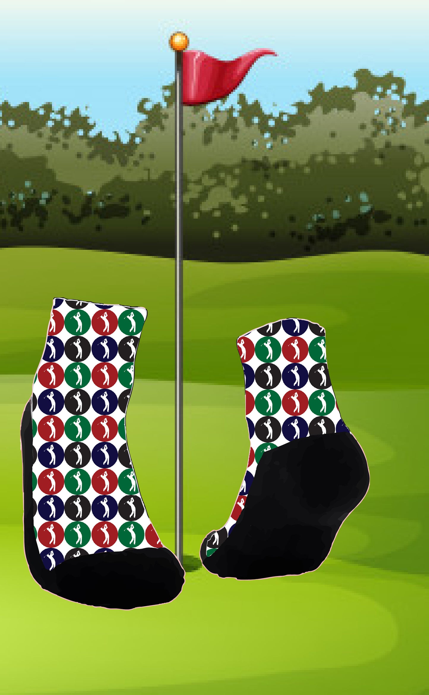Golf Crazy Custom Socks, Can be personalized and created for you, customized socks perfect as a holiday gift or birthday gift. Athletic Crew