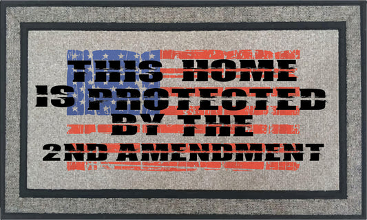 Custom Door Mat - Grace & the 2nd Amendment Door Mat, Distressed American Flag Can Be Personalized, 18x30 inch Indoor/Outdoor Mat
