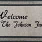 Personalized Welcome Mat with your Name, 18 x 30 inch Farmhouse Decor Custom Mat. Housewarming Wedding Gift. Can Be Custom Made