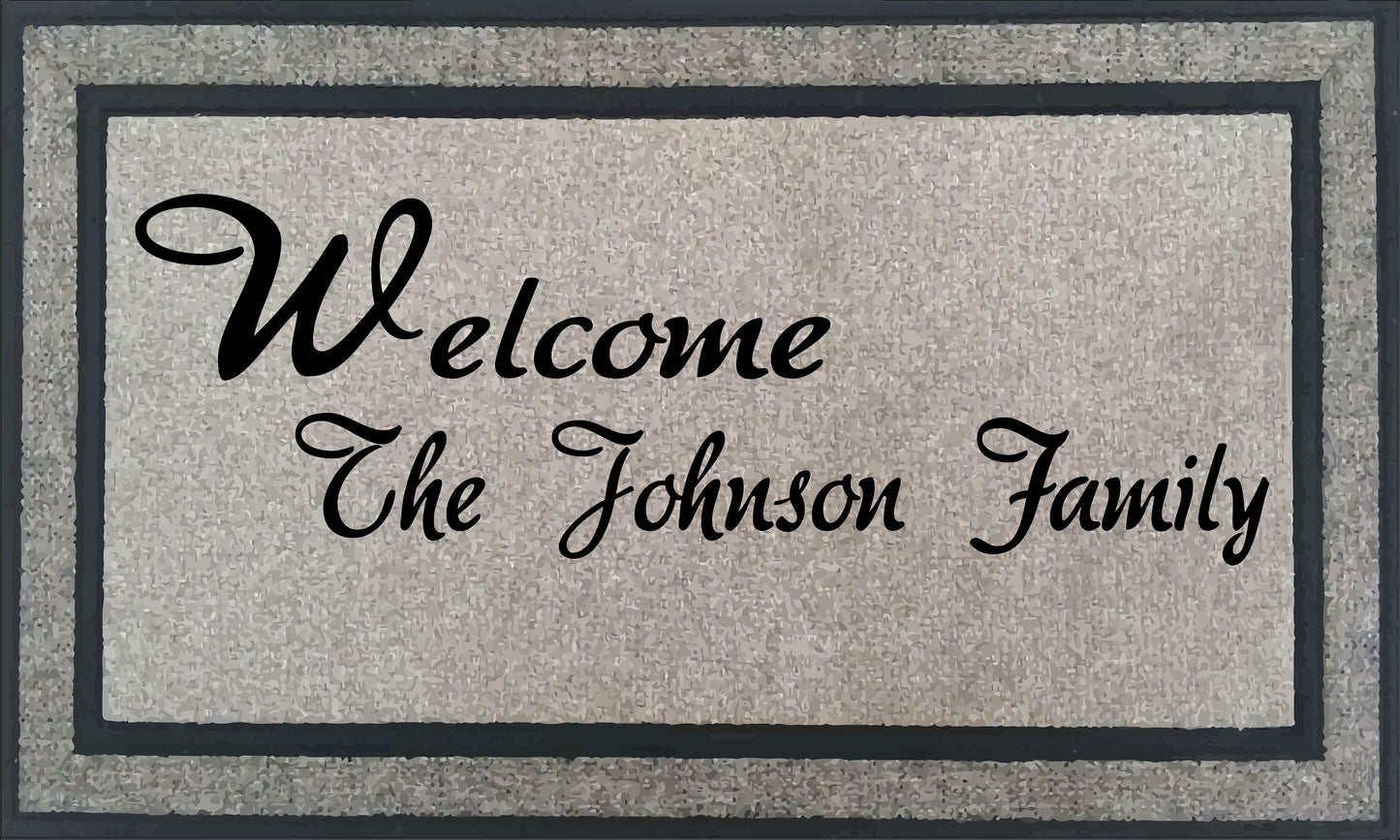 Personalized Welcome Mat with your Name, 18 x 30 inch Farmhouse Decor Custom Mat. Housewarming Wedding Gift. Can Be Custom Made