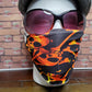Fire Skull Face Cover, Carbon Filter, Adjustable Ear Clips, 2 Layer Mask, Breathable & Washable, Personalized Available, Coffee Mug Option