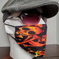 Fire Skull Face Cover, Carbon Filter, Adjustable Ear Clips, 2 Layer Mask, Breathable & Washable, Personalized Available, Coffee Mug Option