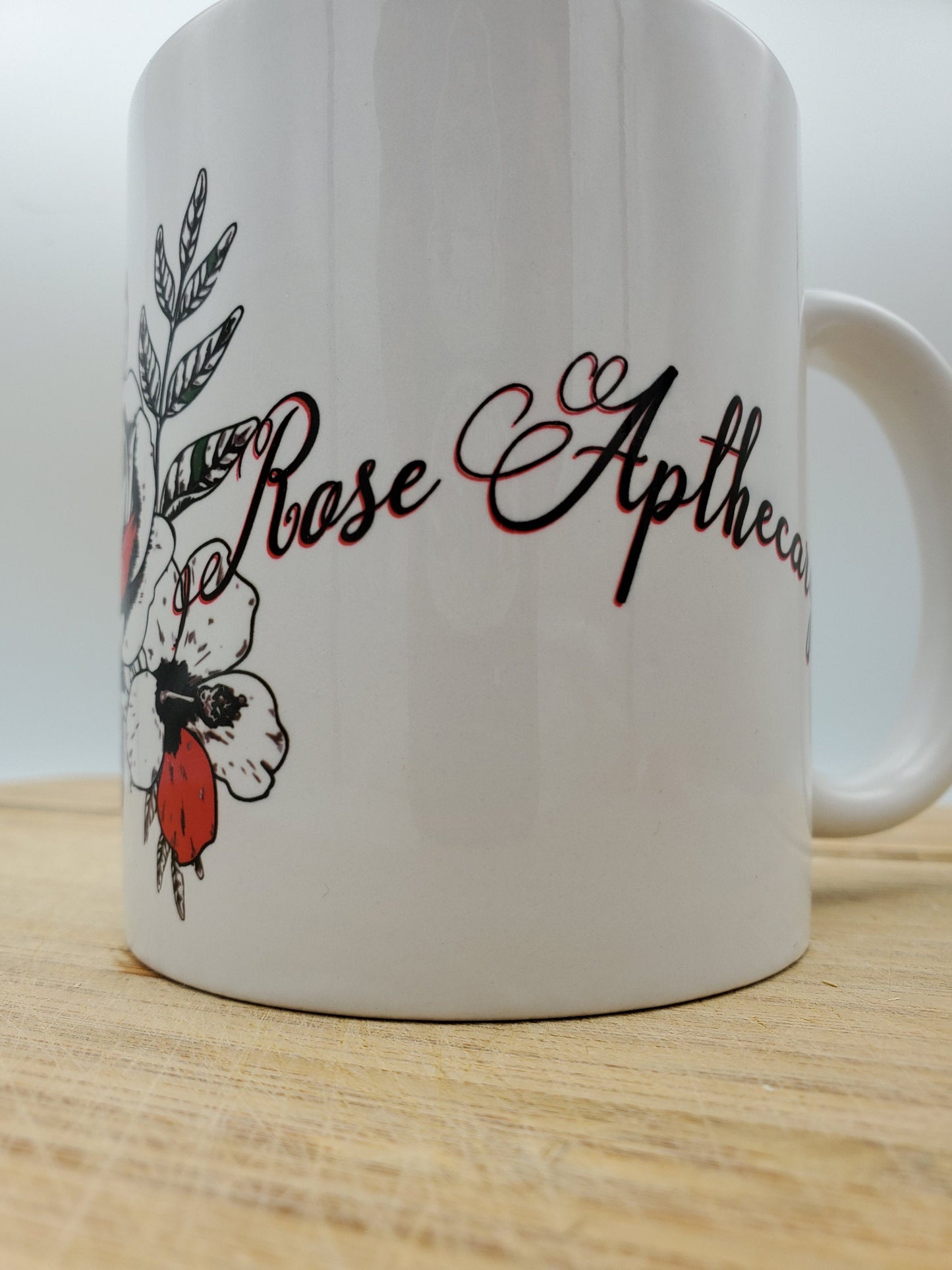 Rose Apothecary Mug, Holiday Gift, Seasonal Mug, Personalized Cup, Custom Coffee Mug, Add Your Name, Artistic Creative Mug