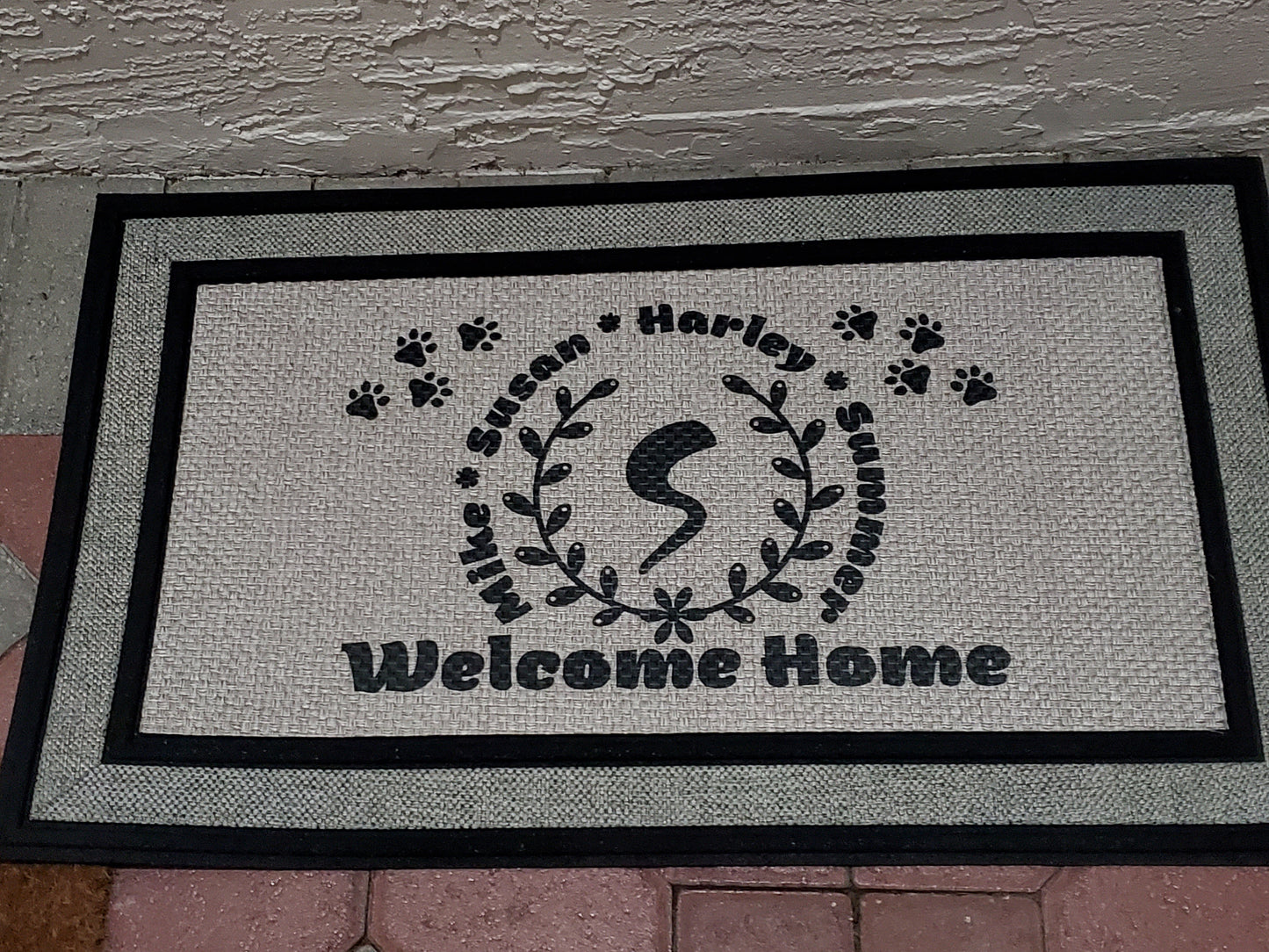 Personalized Welcome Mat with your Name, 18 x 30 inch Farmhouse Decor Custom Mat. Housewarming Wedding Gift. Can Be Custom Made