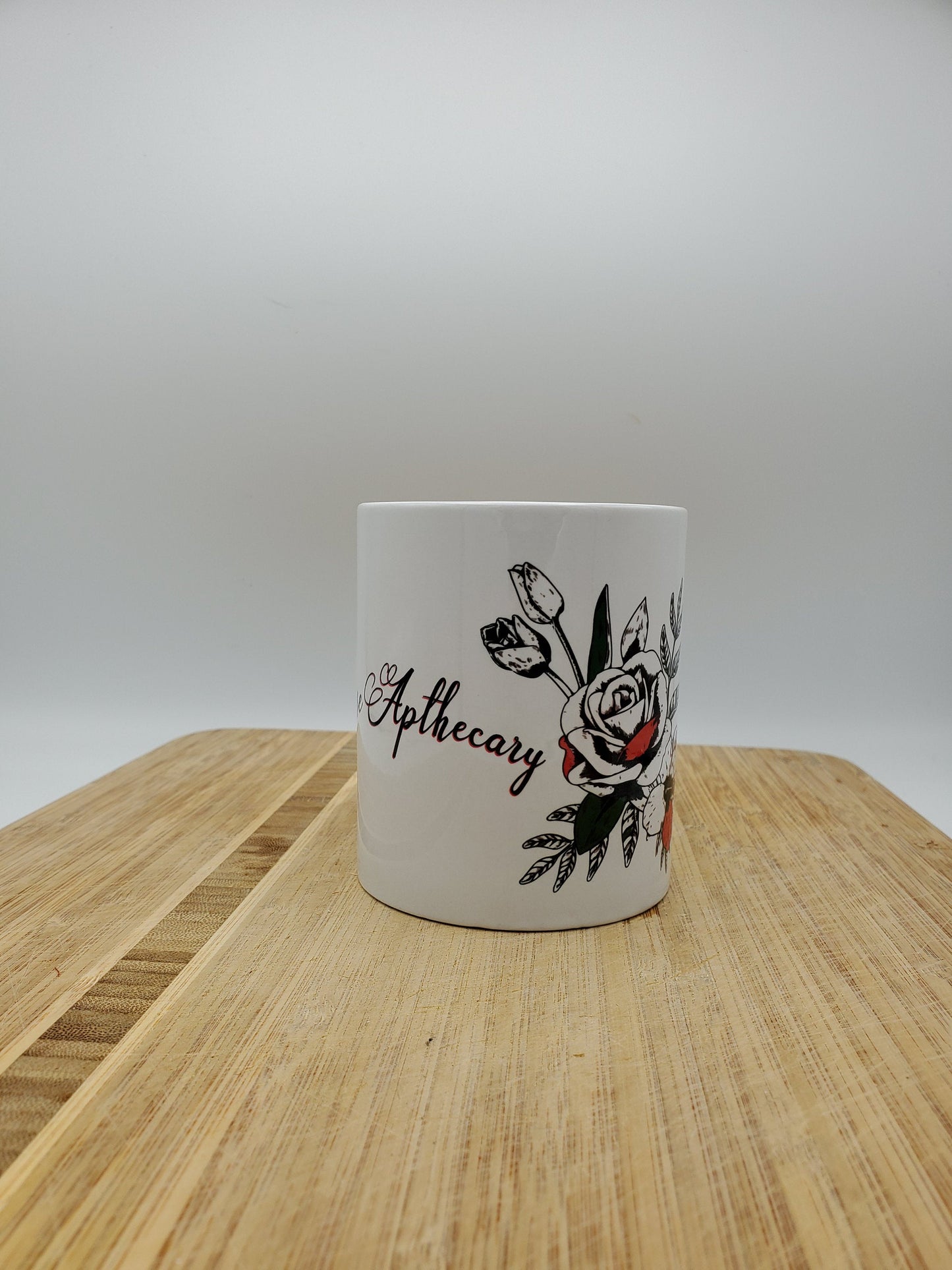 Rose Apothecary Mug, Holiday Gift, Seasonal Mug, Personalized Cup, Custom Coffee Mug, Add Your Name, Artistic Creative Mug