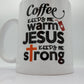 Coffee with Jesus Mug, Holiday Gift, Seasonal Mug, Personalized Cup, Custom Coffee Mug, Add Your Name, Artistic Creative Mug