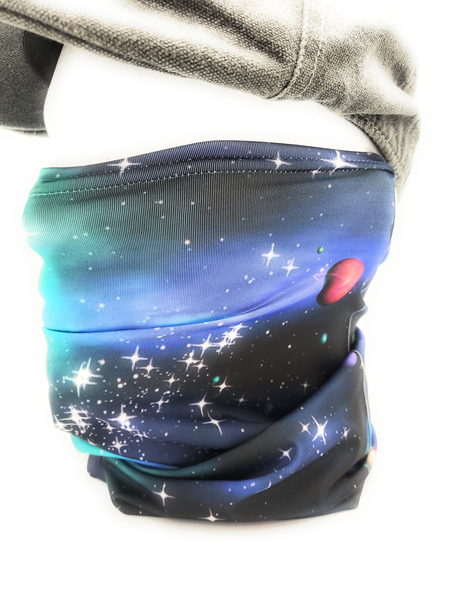 Neck Gaiter, Space Bowling Theme, Comfortable Face Cover, Breathable, Can be Personalization Optional - Full or Half Size Available