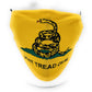 Don&#39;t tread On Me Mask, Can Be Custom With Your Name, 2 layer pocket mask with filter, adjustable ear clip, personalized, washable, reusable